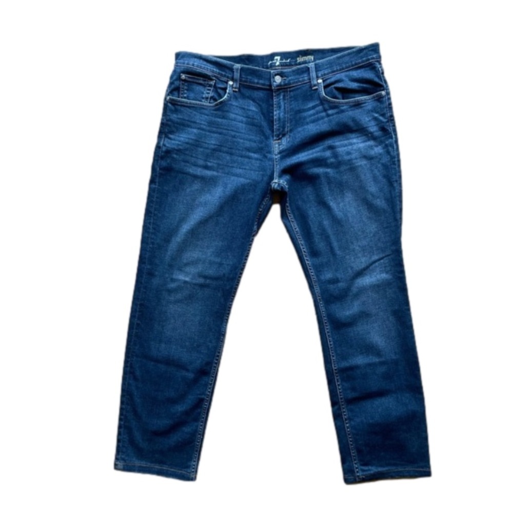 7 For All Mankind Slimmy Jeans Men’s Size 40 Blue Tapered Excellent Condition